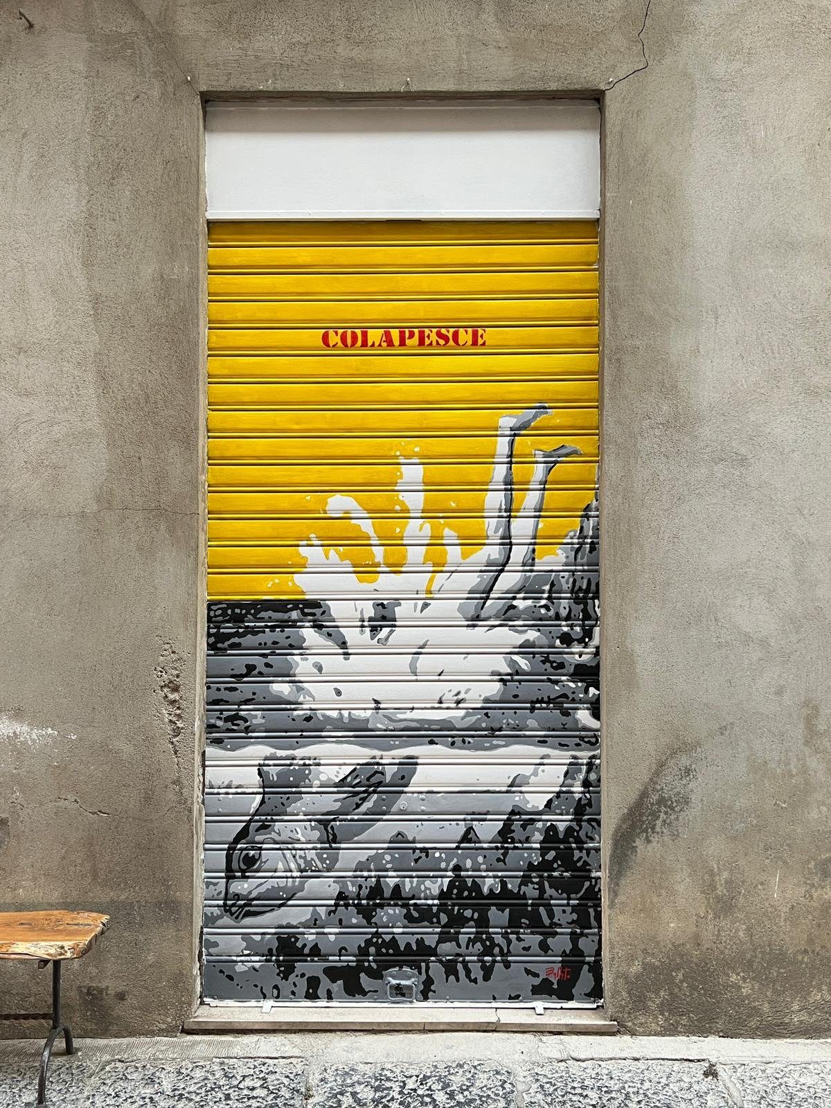 Colapesce — Street art de Vittorio Ballato à Sant'Angelo di Brolo