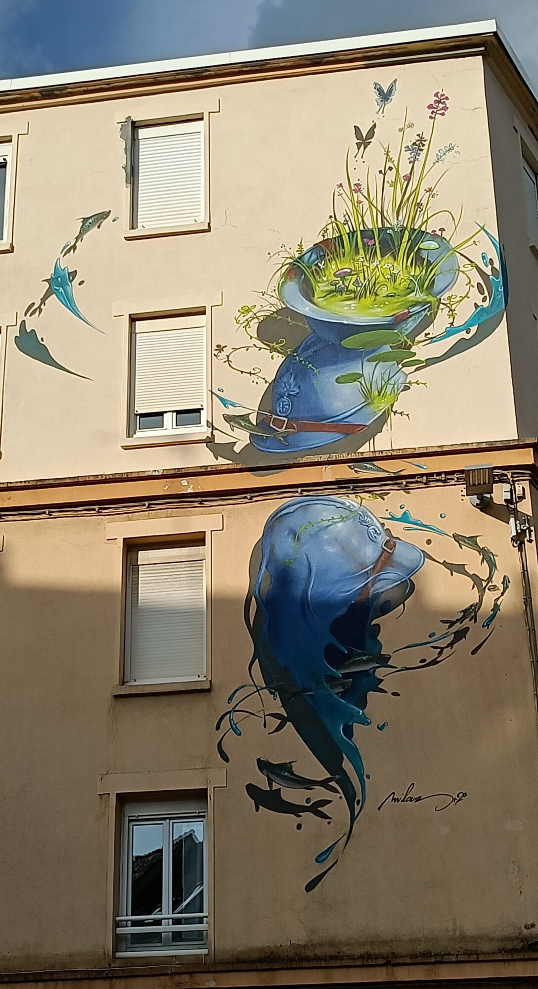 Les trois frères — Street art de Milouz à Saint-Brieuc