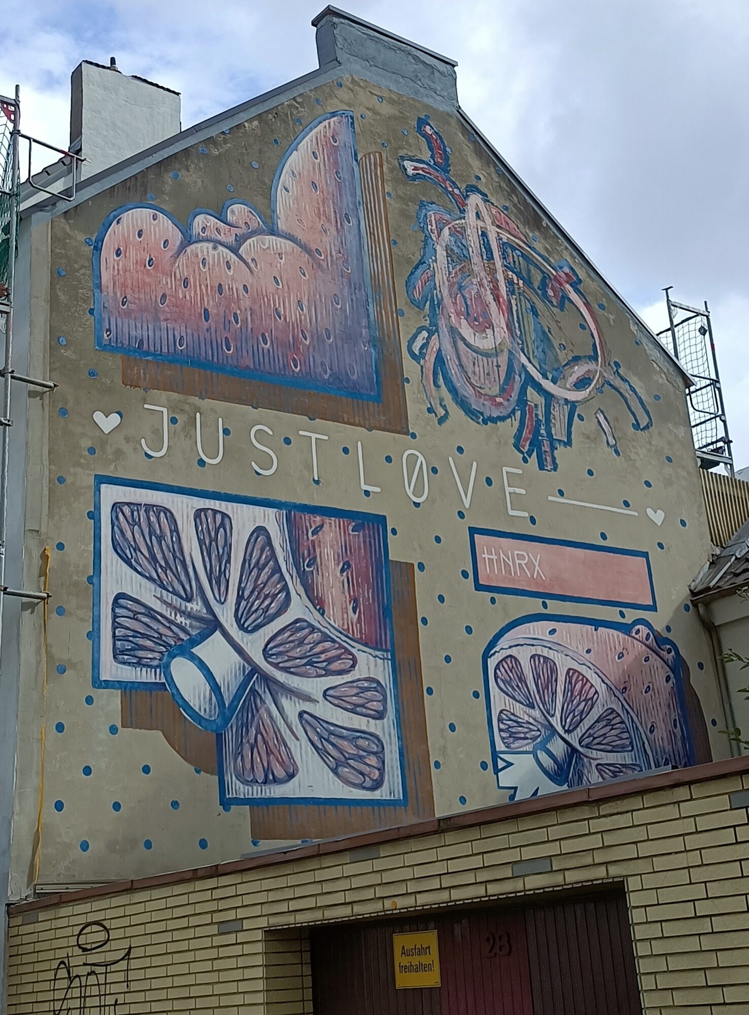 Justlove with fruit, by HNRX — Street art by HNRX in Köln