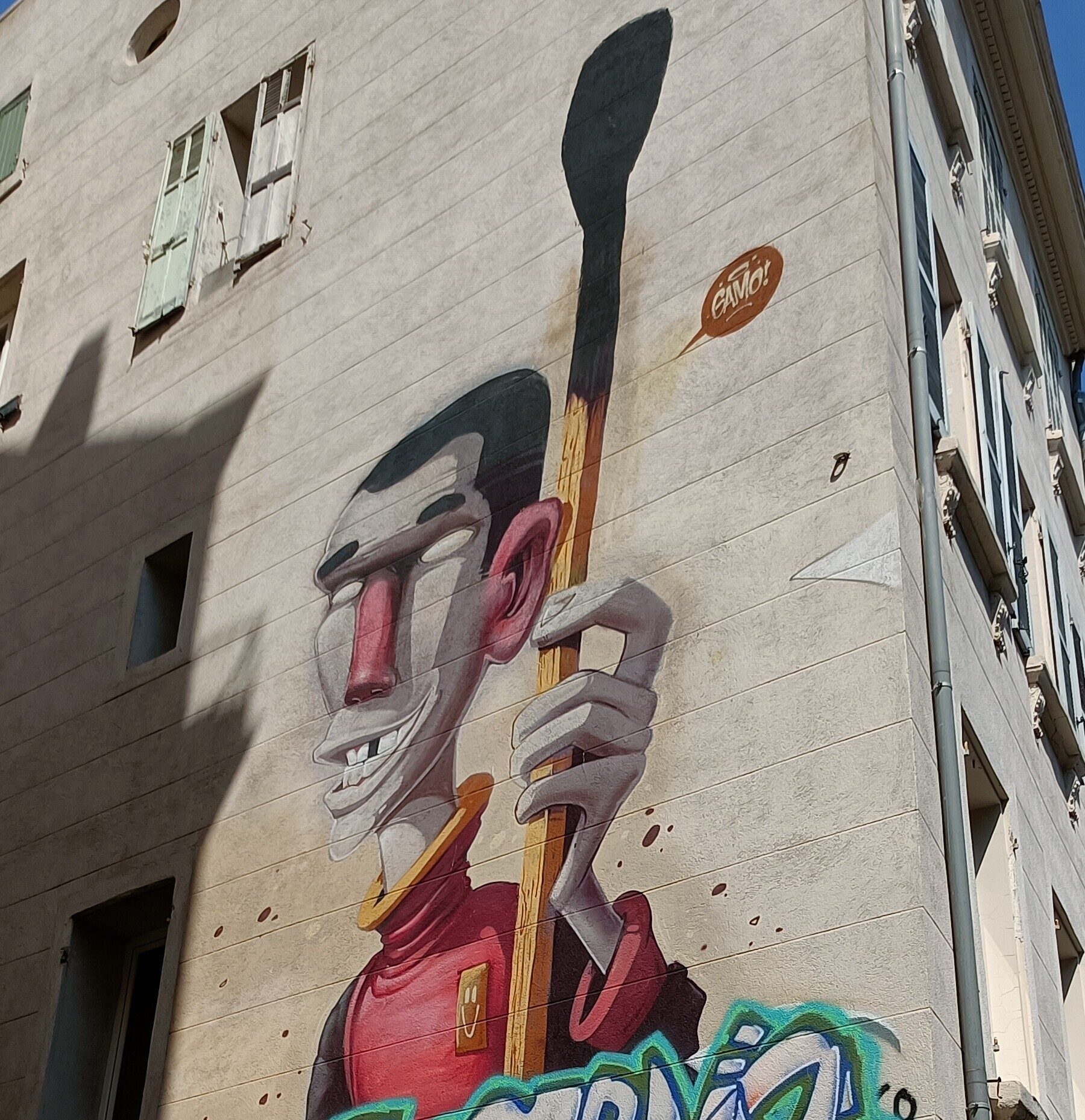 The Hockey Player by Gamo — Street art by Gamo in Marseille