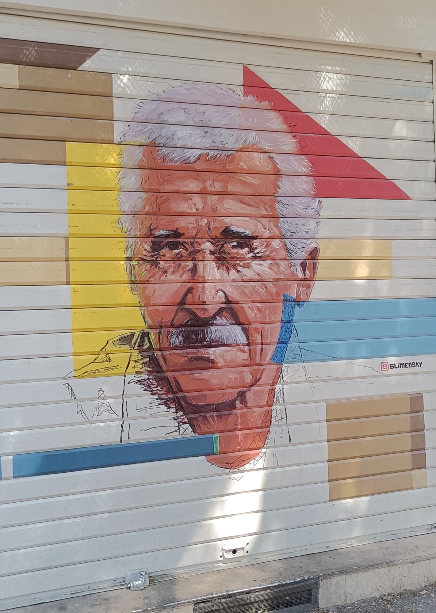 Portrait of an elderly man by Slimensay — Street art by Slimensay in Marseille