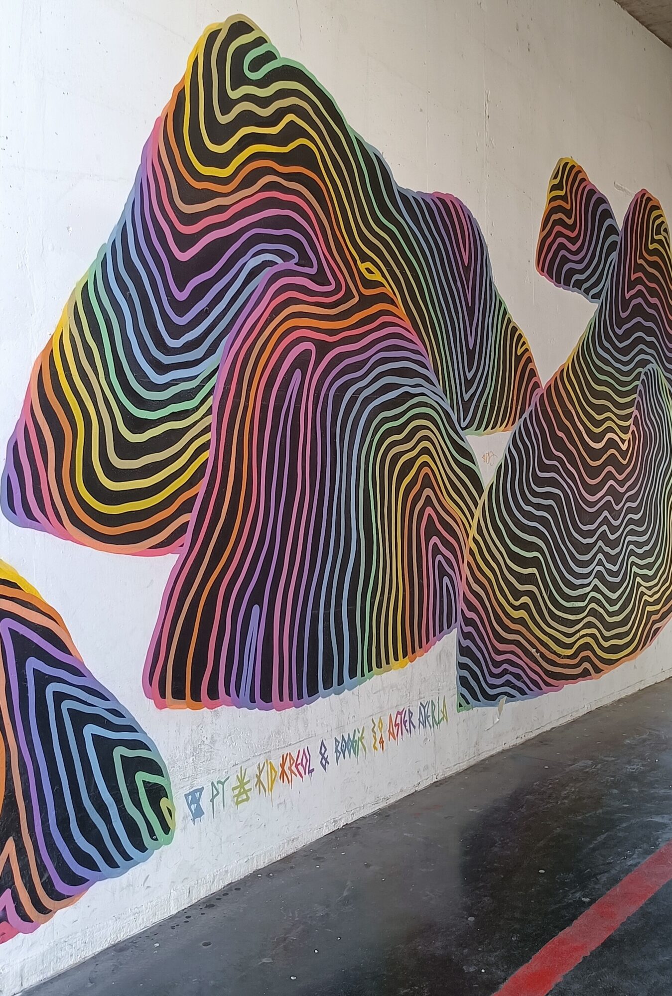 Rainbow Contours by Kid Kréol & Boogie — Street art by Kid Kréol & Boogie in Marseille