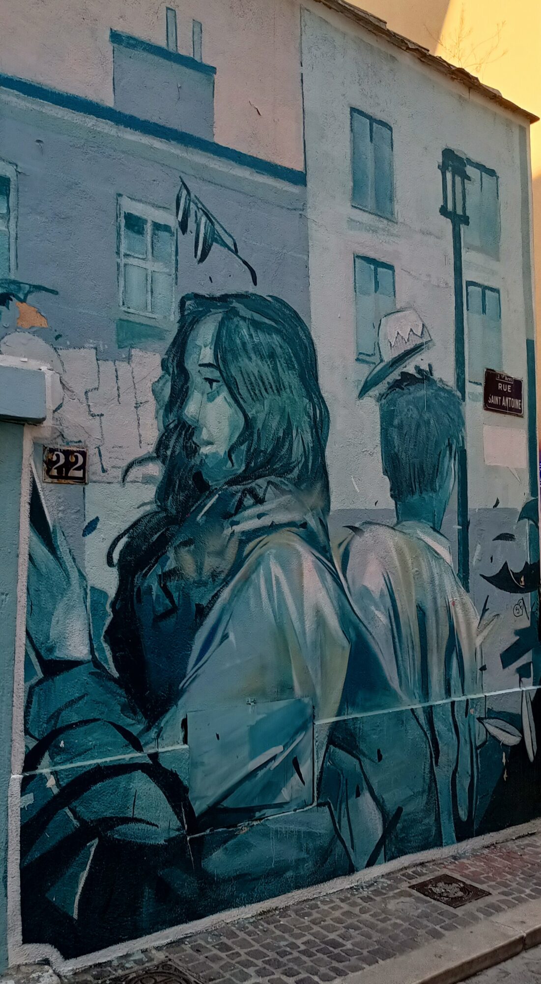 Le Barrio, the Woman in the Raincoat by Difuz — Street art by Difuz in Marseille
