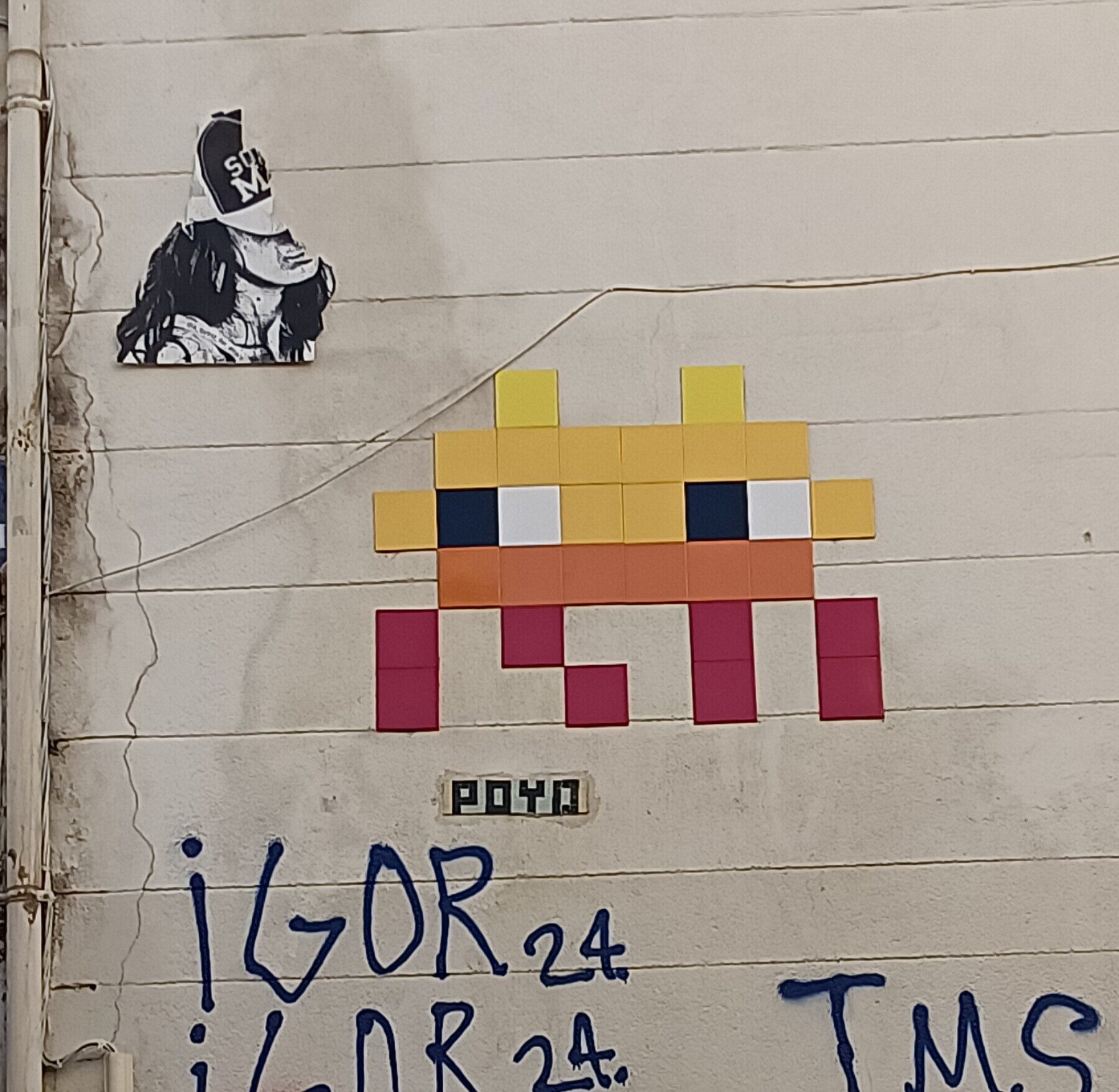 8-Bit Creature Signed Poyo — Street art by Invader in Marseille