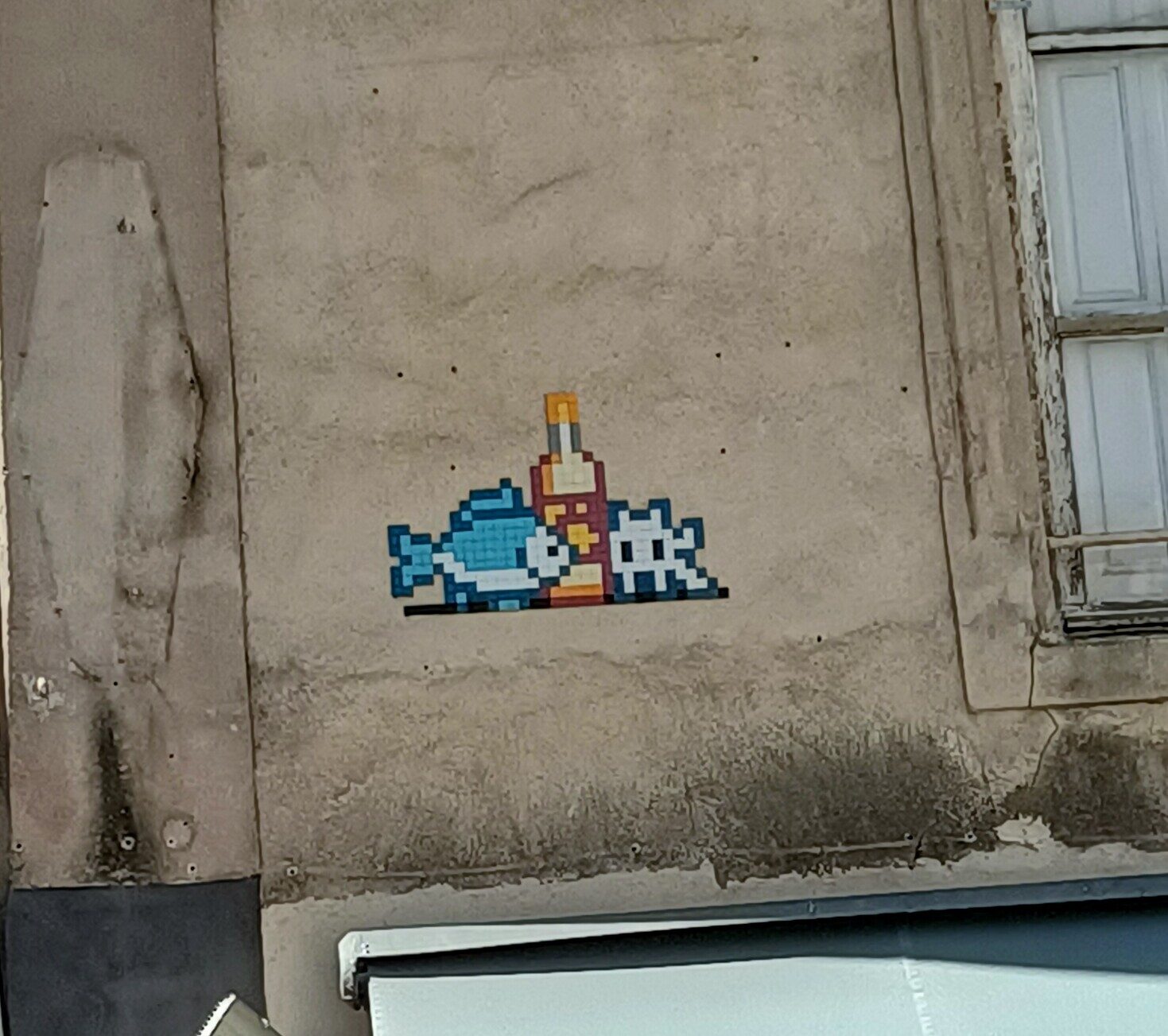 Scène 8-bit du tunnel Saint-Charles — Street art de Invader à Marseille