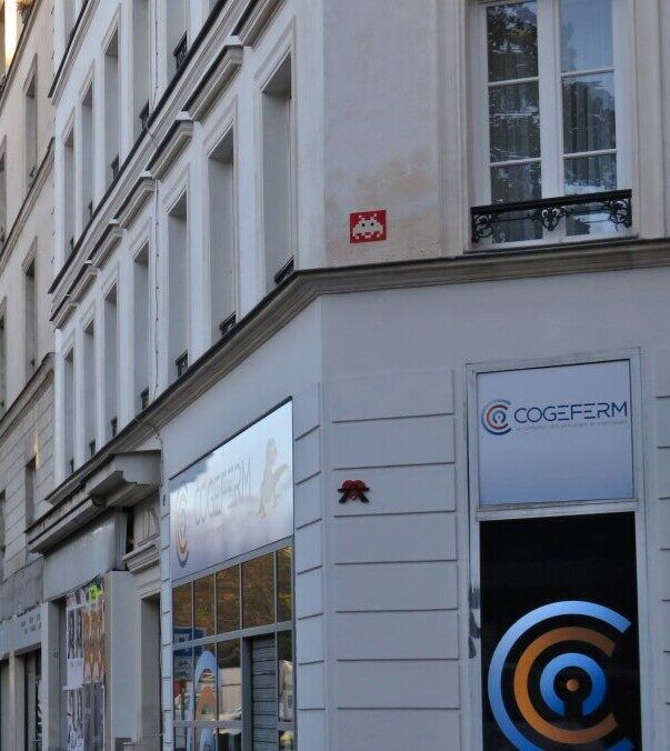 PA_37, Space Invader on Rue du Pasteur Wagner — Street art by Invader in Paris