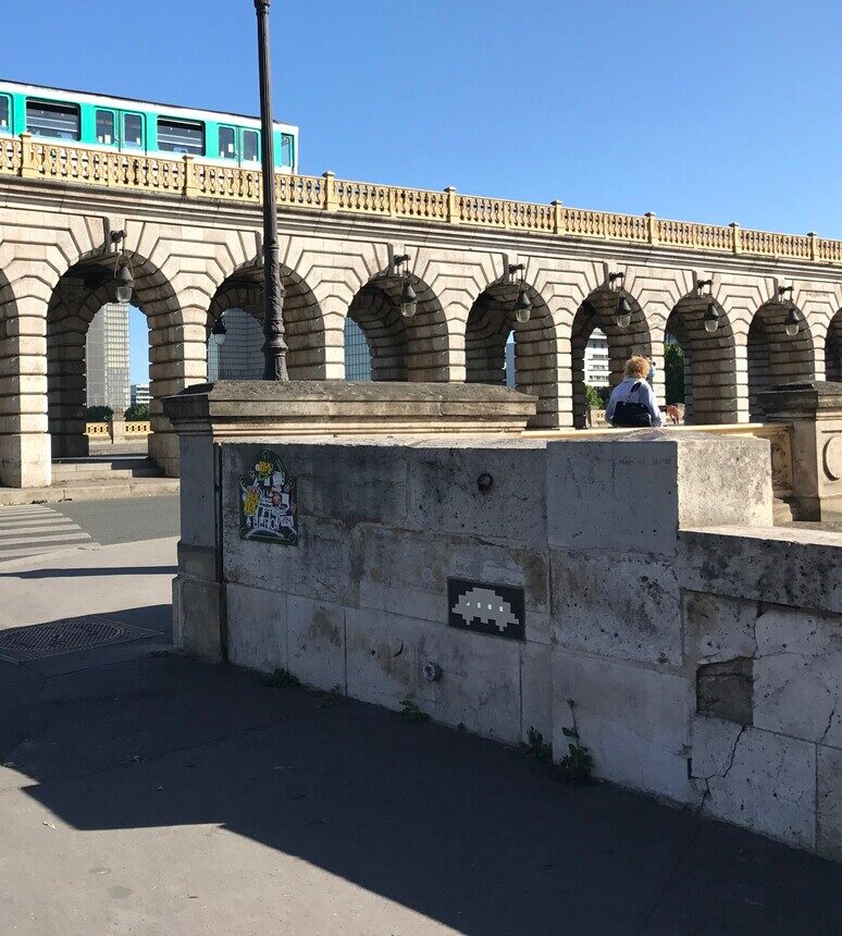 PA_123, Space Invader at Port de la Rapée — Street art by Invader in Paris