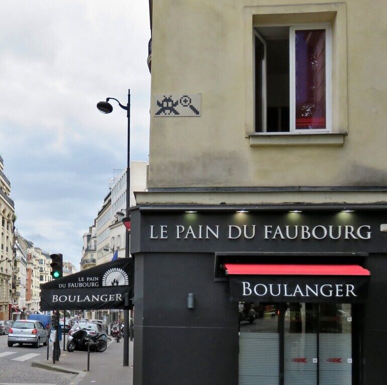 PA_178, Space Invader on Faubourg Saint-Honoré — Street art by Invader in Paris