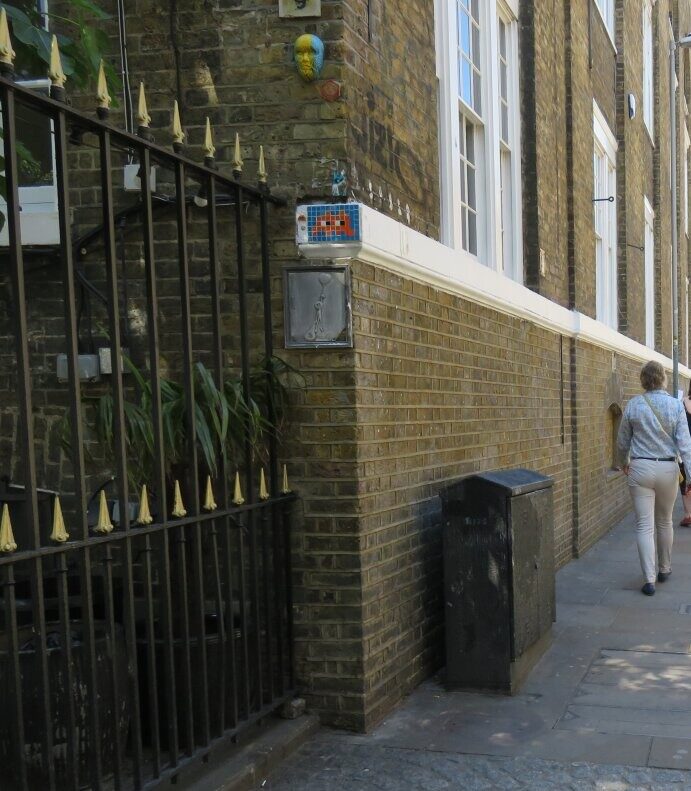 LDN_24, Space Invader on Trumans Brewery, 91 Brick Lane — Street art by Invader in London