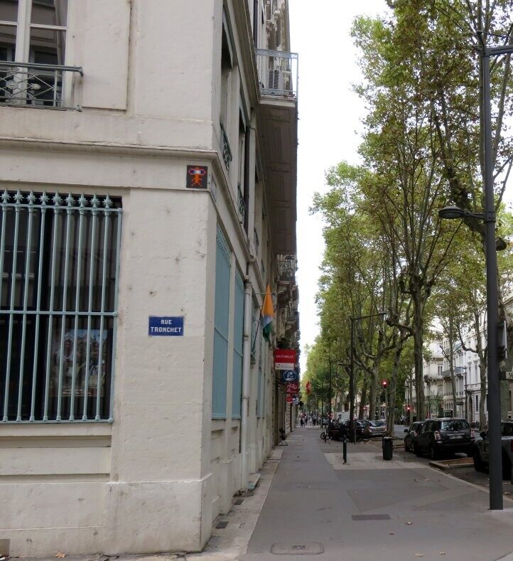 LY_19, Space Invader on Rue Tronchet — Street art by Invader in Lyon