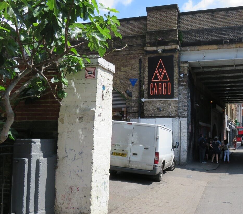 LDN_97, Space Invader on 83 Rivington Street — Street art by Invader in London