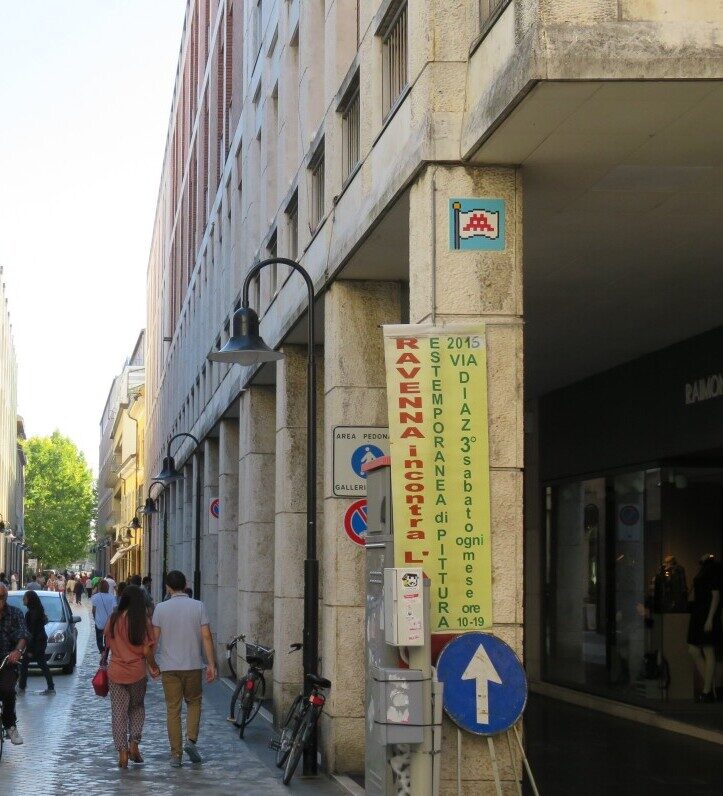 RA_36, Space Invader on Via Armando Diaz — Street art by Invader in Ravenna