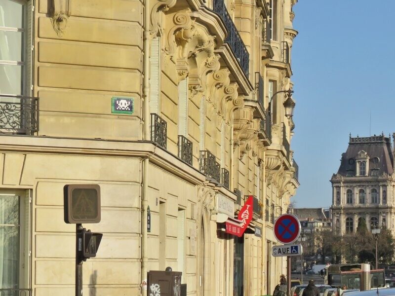 PA_1246, Space Invader du pont Saint-Louis — Street art de Invader à Paris