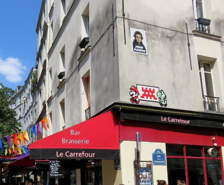 PA_1249, Space Invader on 24 rue de la Verrerie — Street art by Invader in Paris