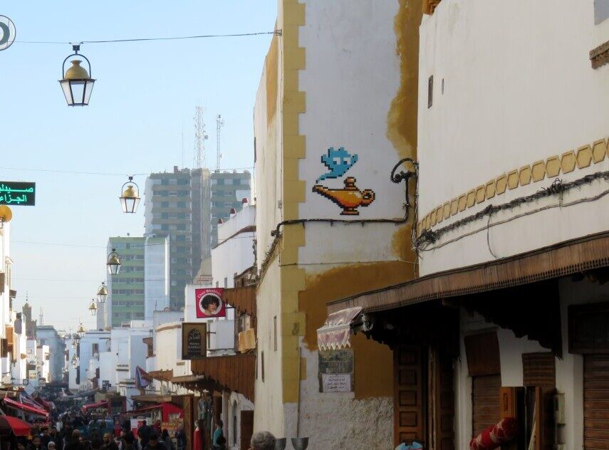 RBA_05, Space Invader on Avenue Mohamed V — Street art by Invader in Rabat