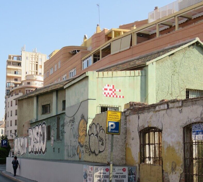 MLGA_16, Space Invader on 6 Calle Manuel José García Caparrós — Street art by Invader in Málaga