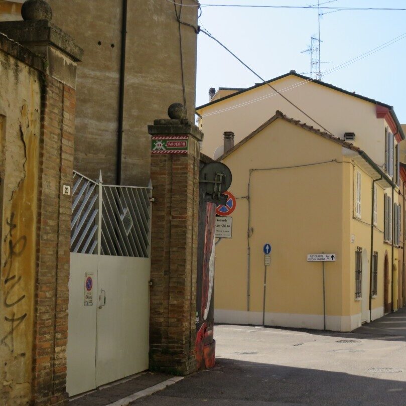 RA_32, Space Invader on Via Giuseppe Pasolini — Street art by Invader in Ravenna