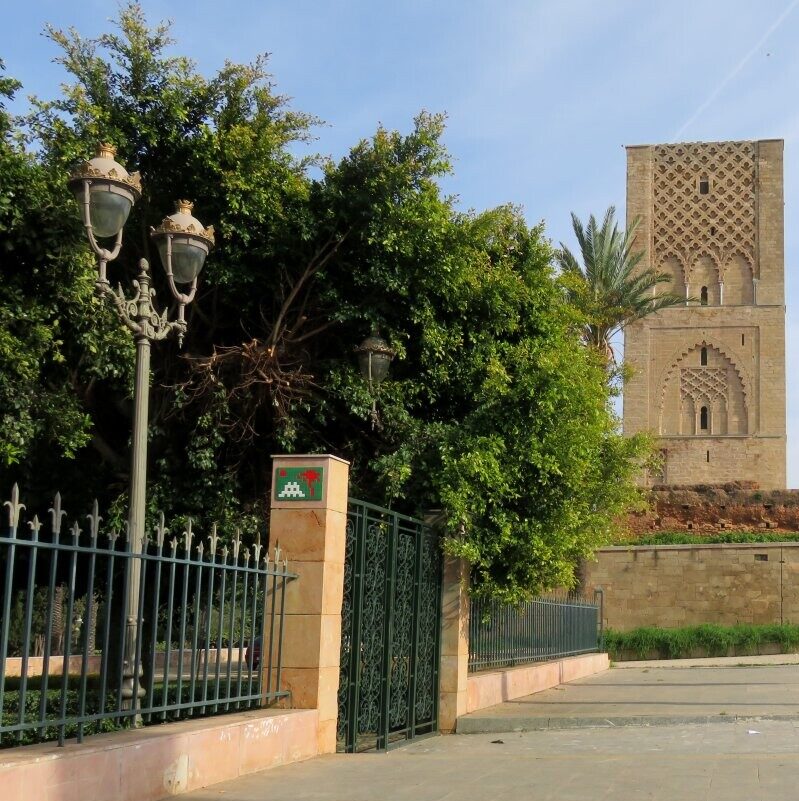 RBA_17, Space Invader on Rue Saadiyine — Street art by Invader in Rabat