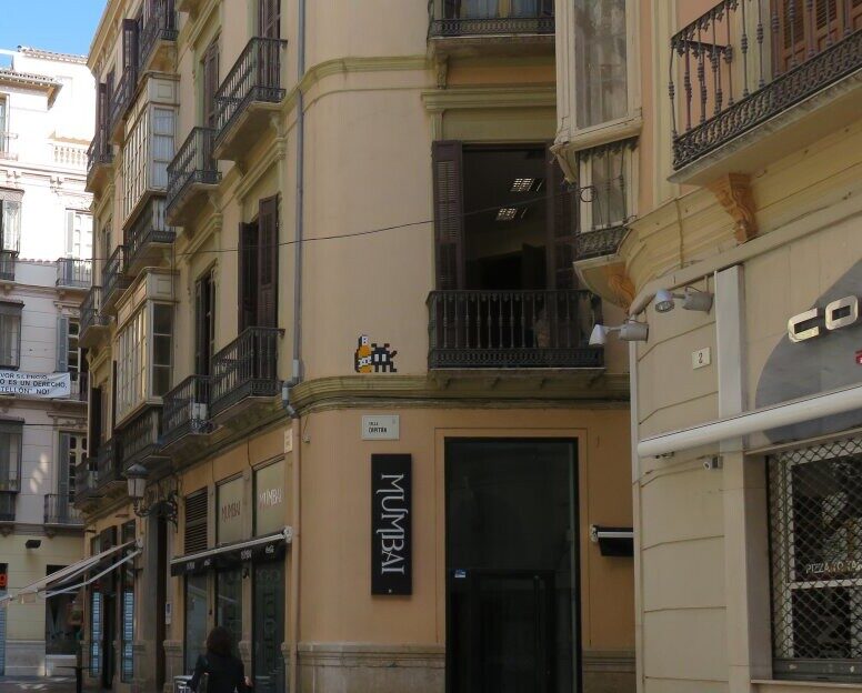 MLGA_24, Space Invader on 1 Calle Capitán — Street art by Invader in Málaga
