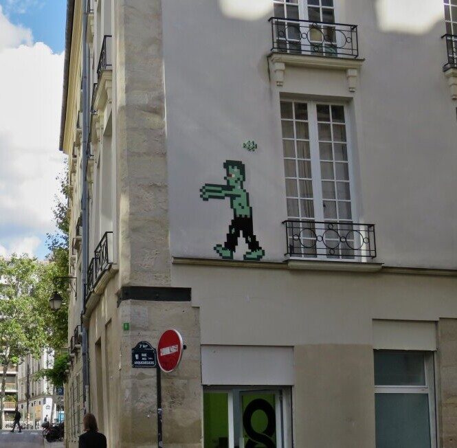 PA_1303, Space Invader on 3 rue Saint-Claude — Street art by Invader in Paris