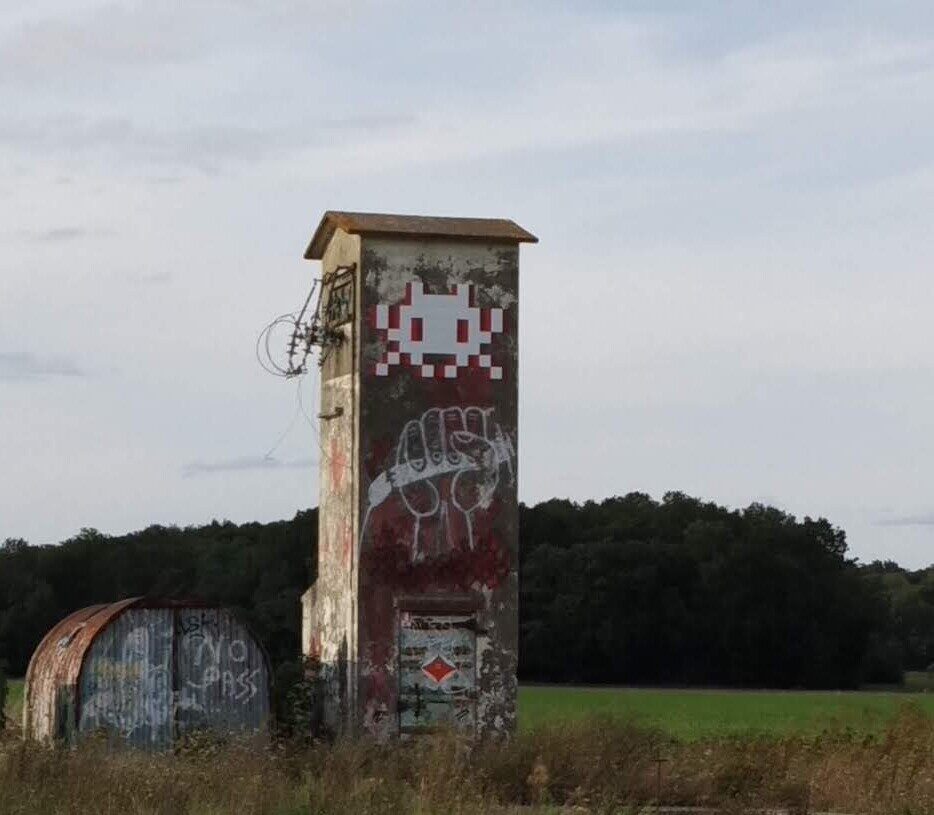FTBL_35, Space Invader du chemin des Bourbons — Street art de Invader à Milly-la-Forêt