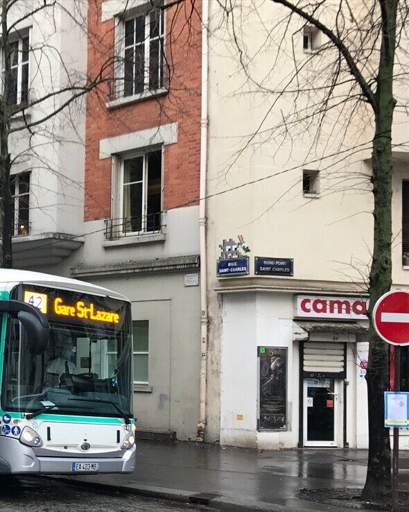 PA_1454, Space Invader on 60 Rue des Cévennes — Street art by Invader in Paris