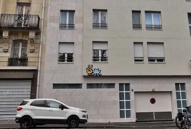 PA_1554, Space Invader de la rue Dorian — Street art de Invader à Paris