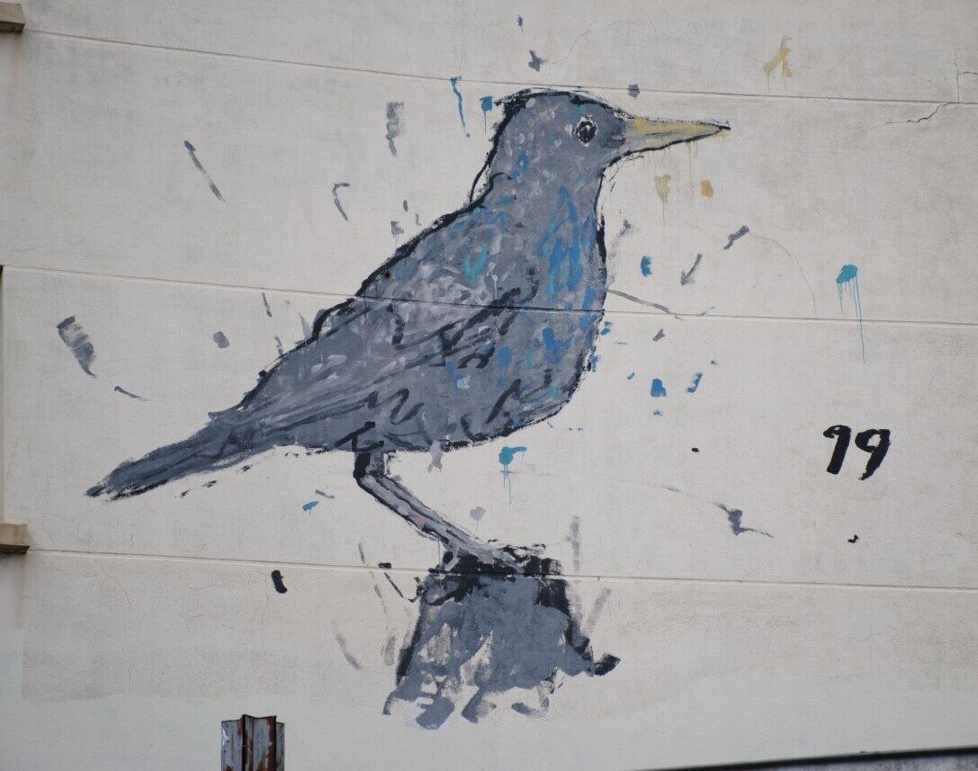 Bird with a Yellow Beak — Street art by War in Rennes