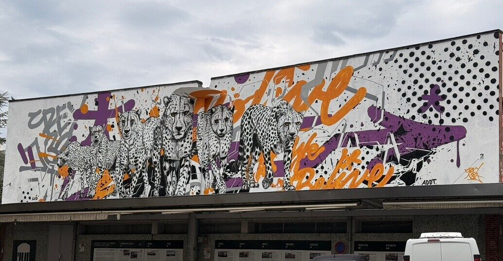Cheetah pack by Crey 132 — Street art by Crey 132 in Aix-les-Bains