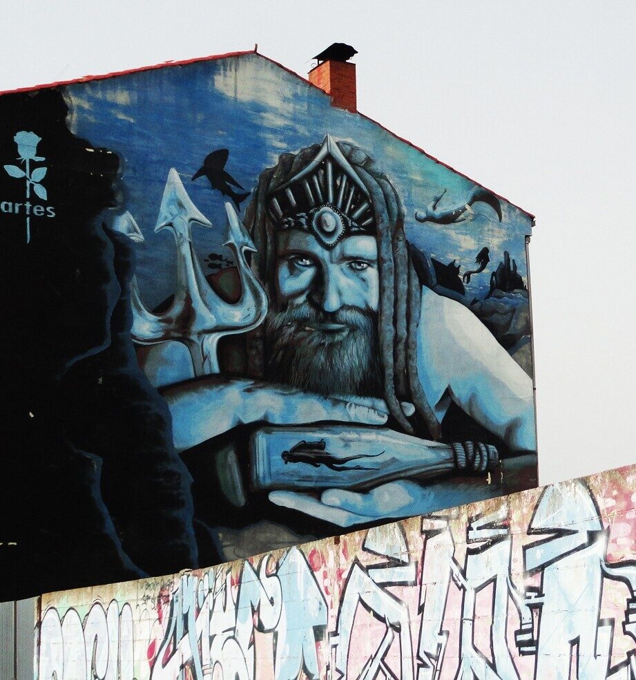 Neptune — Street art by Artes in La Bañeza
