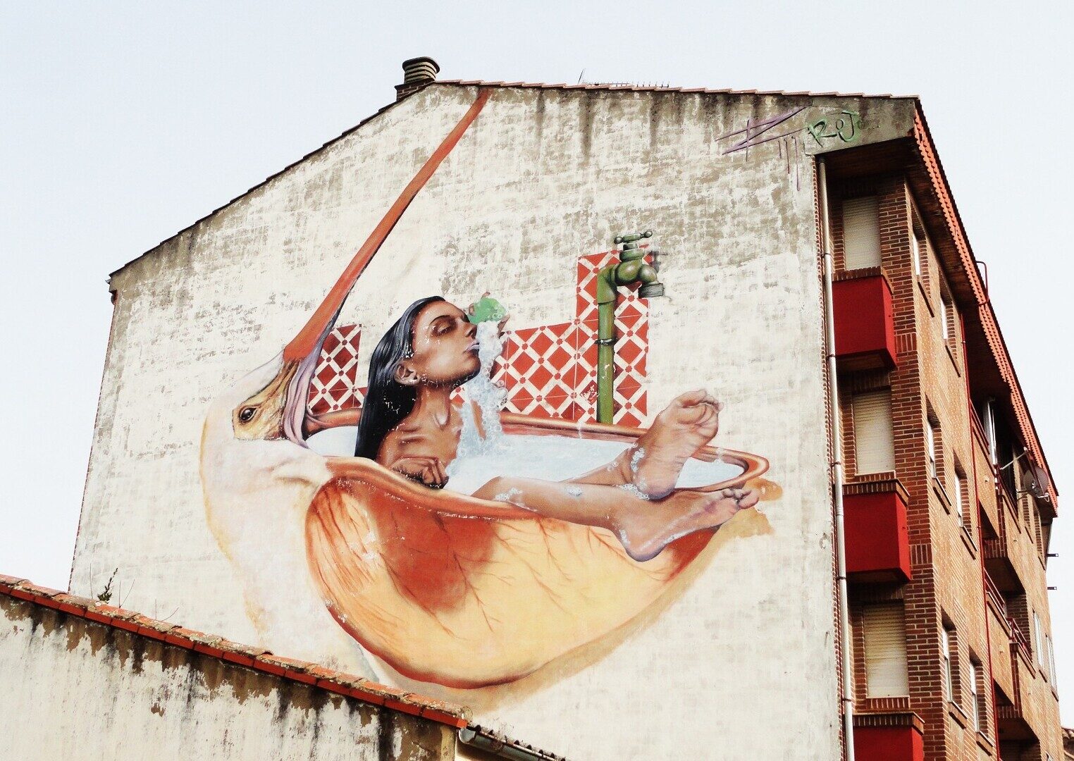 Animal Bathtub — Street art by El Rojo in La Bañeza