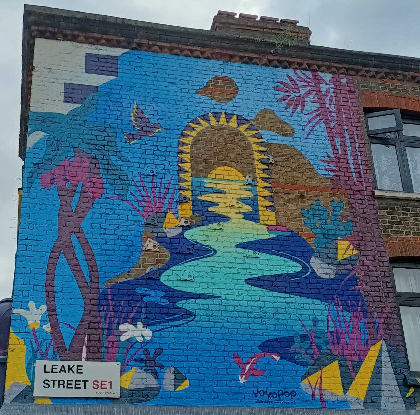 Waterloo Dawn River — Street art by YOYOPOP in London
