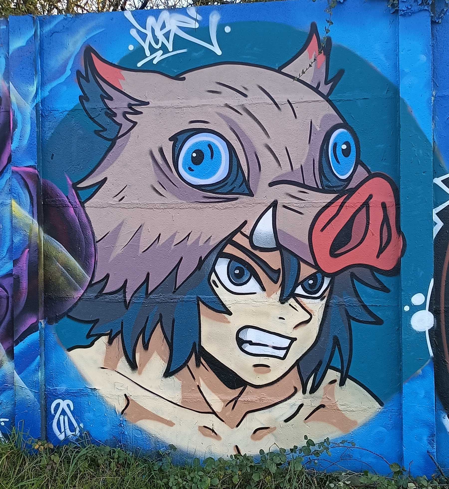 Garçon au masque de sanglier — Street art à Rennes