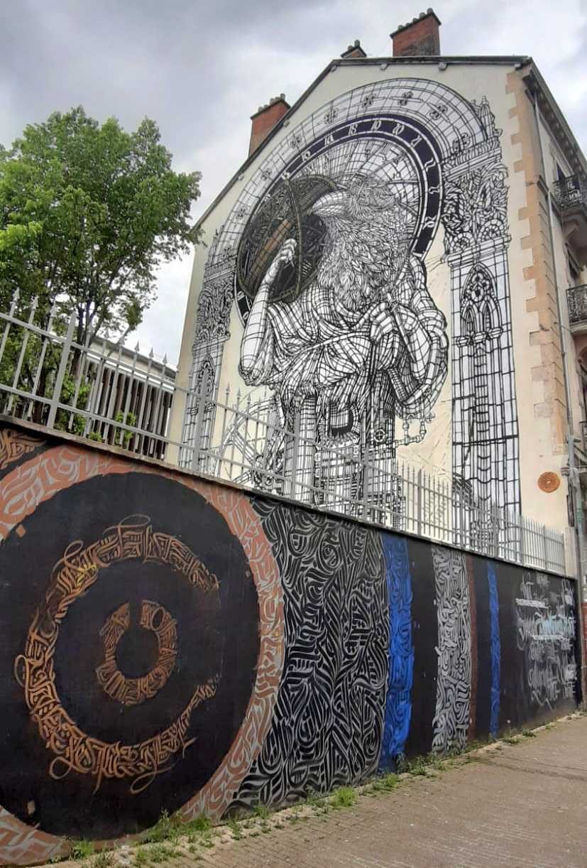 The Crois Head — Street art by Monkey Bird in Grenoble