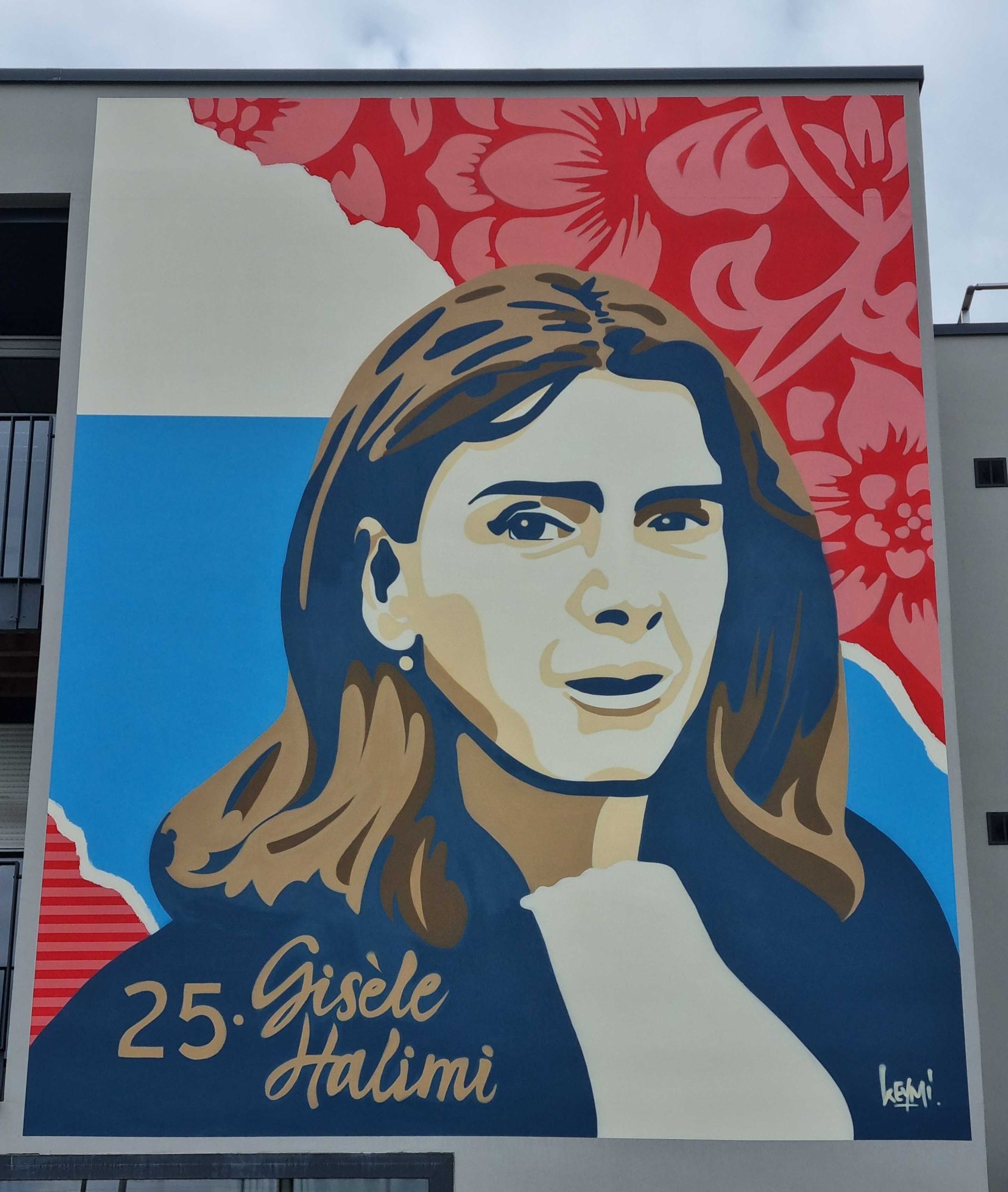 Obey Gisèle Halimi 80s Portrait — Street art in Clermont-Ferrand