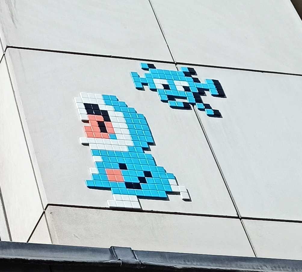 PA_1229, Pokémon and Space Invader on Rue Lamartine — Street art by Invader in Paris