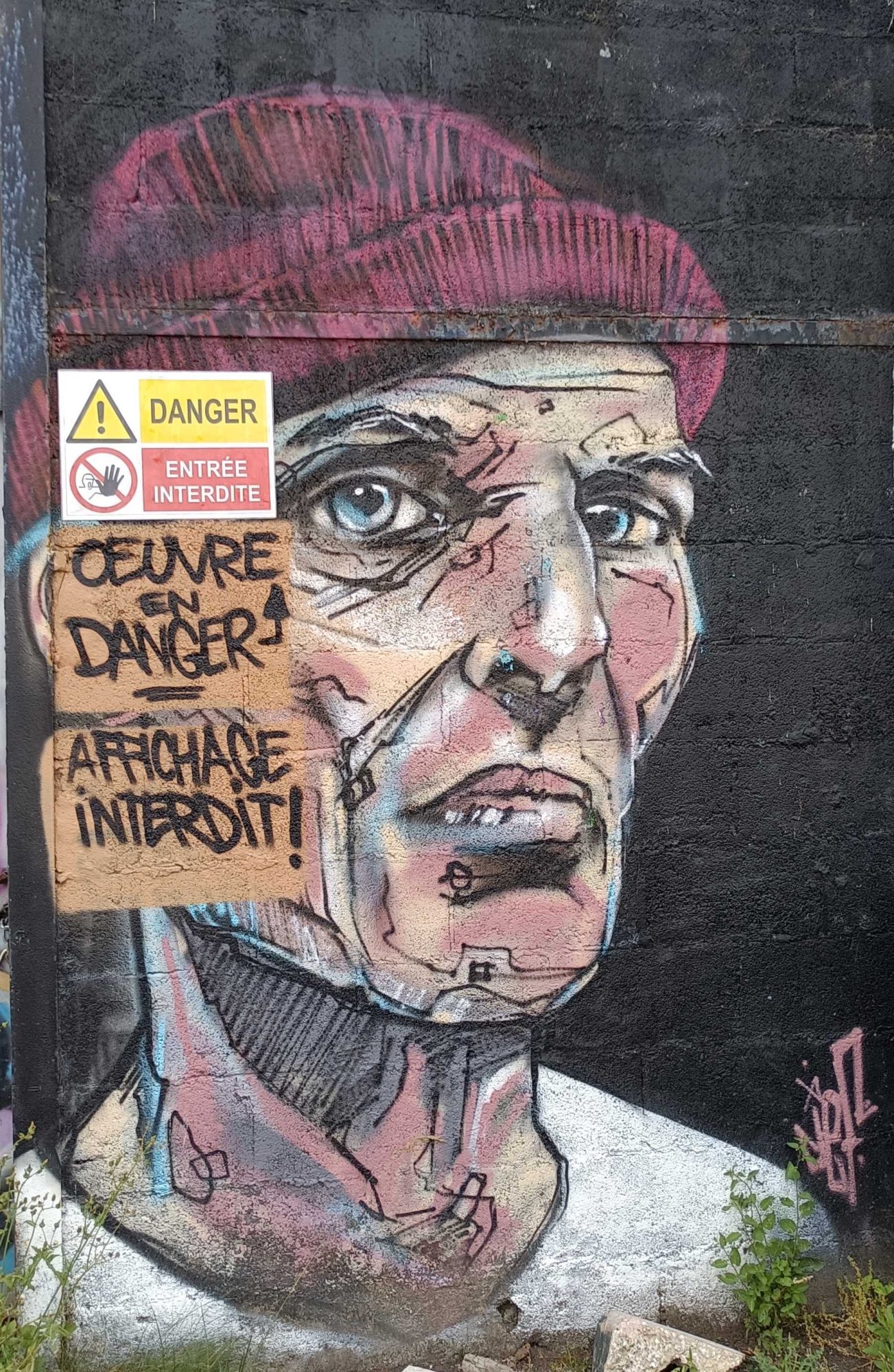 Portrait en danger par Jef — Street art de Jef à Redon