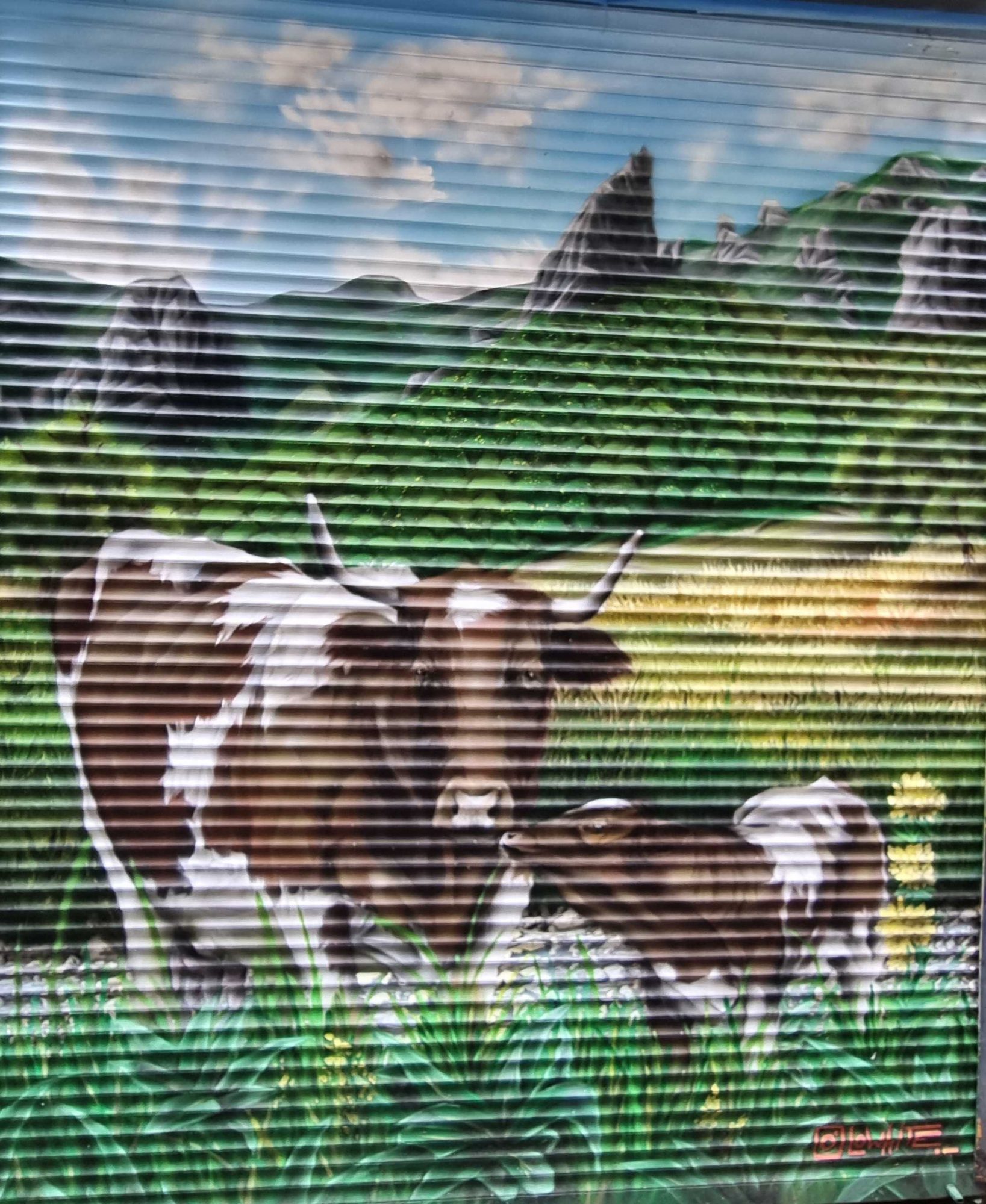 Auvergne Cattle at Pasture — Street art in Clermont-Ferrand