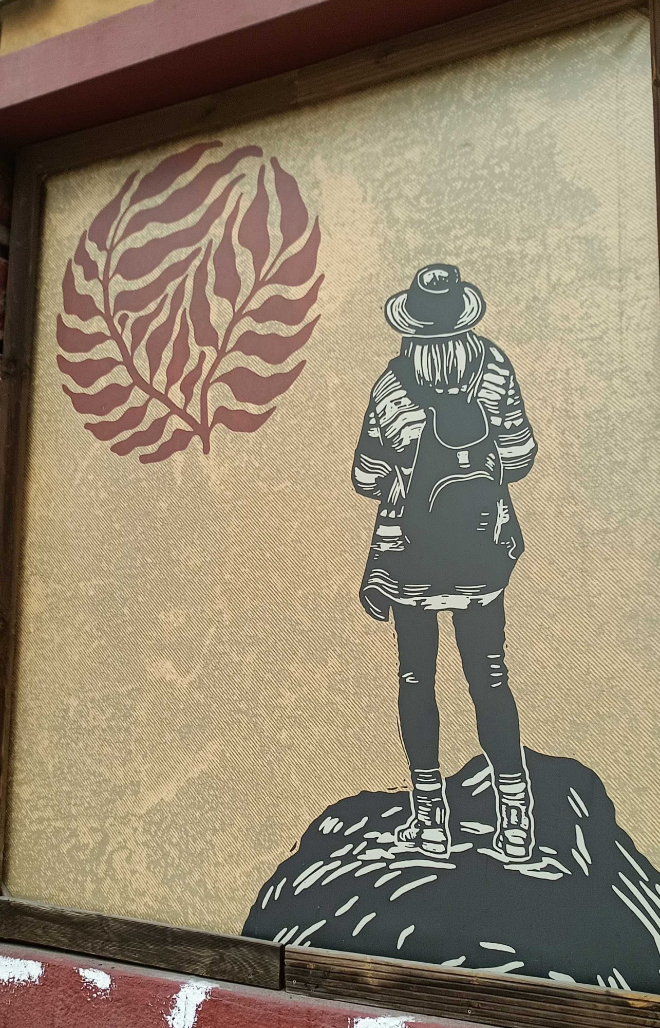 Hiker at the Summit — Street art in Prague