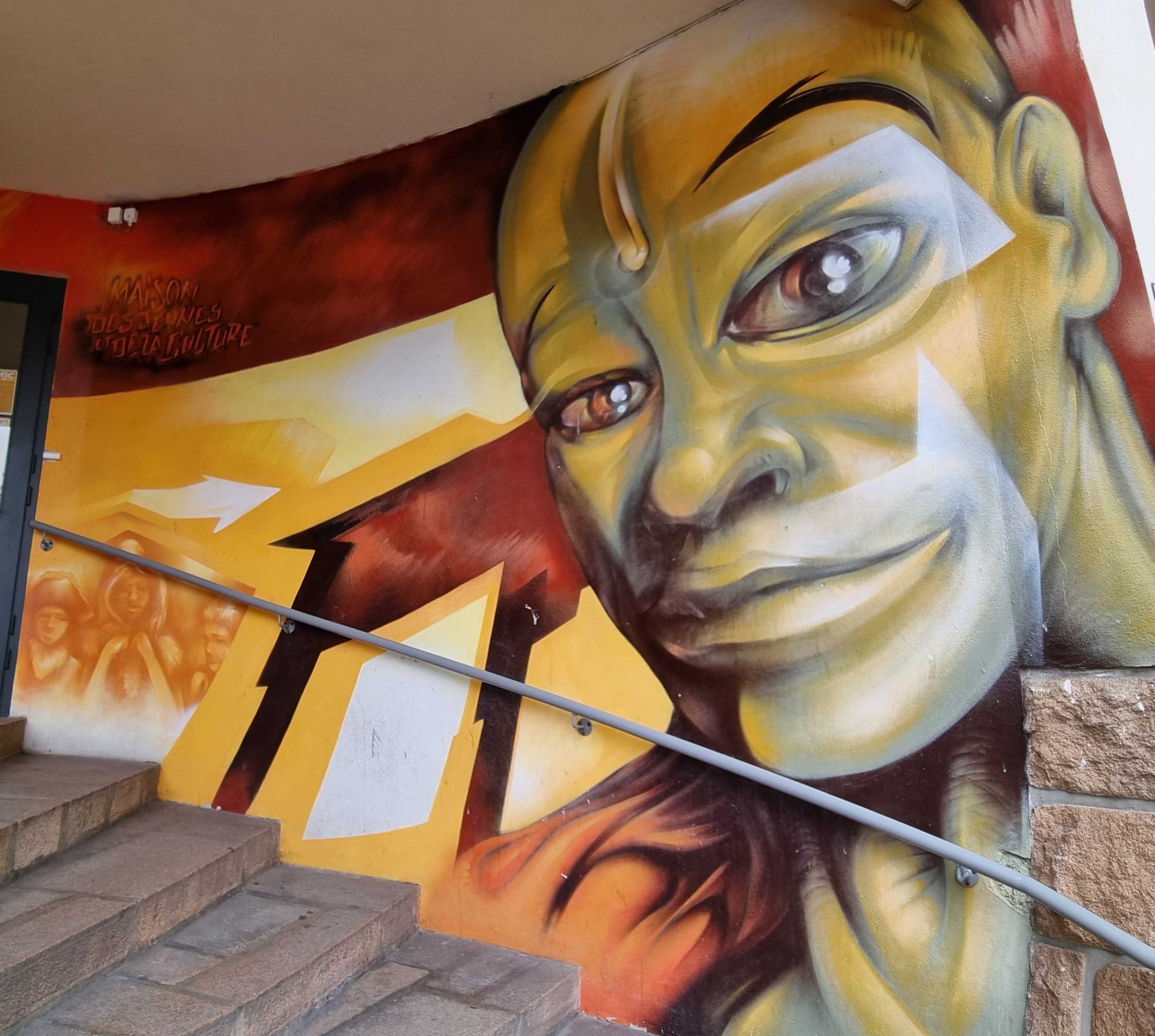 Expressionist Face — Street art by Pax in Morlaix