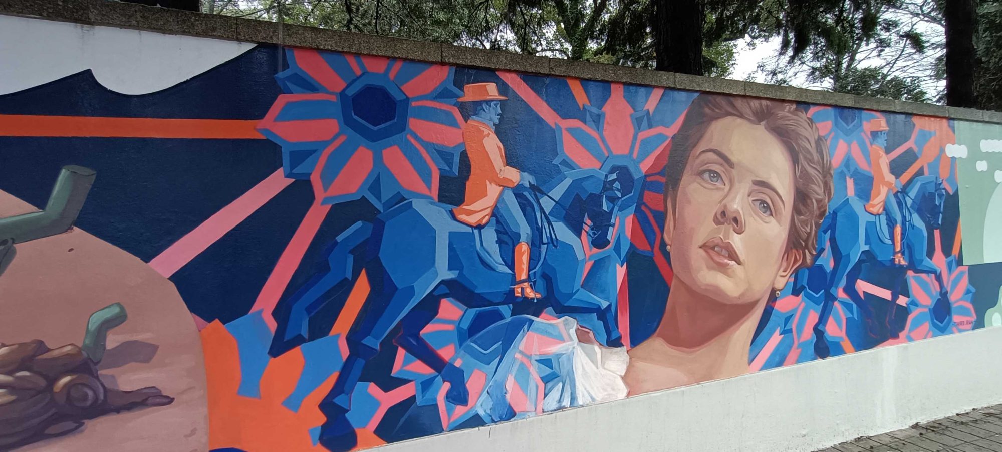 Portrait géométrique par Third Rua — Street art de Third rua à Porto