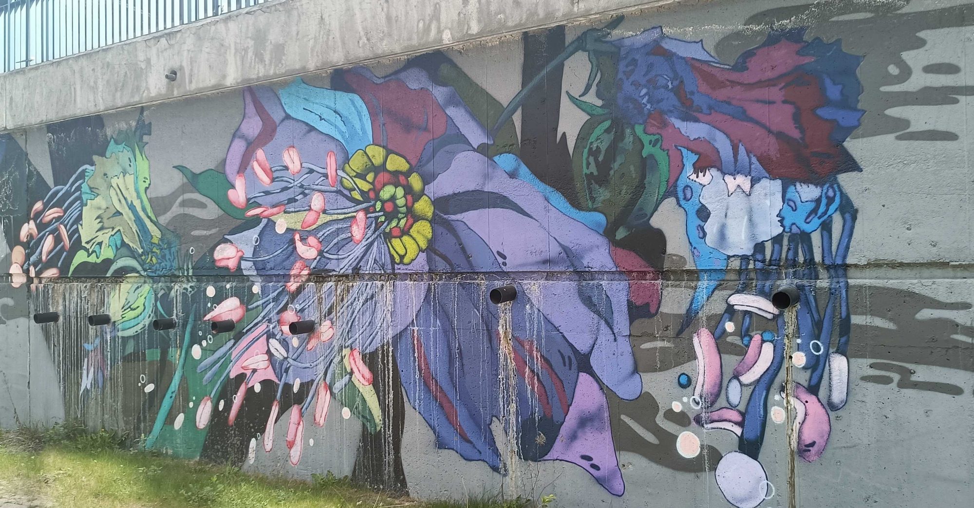 Giant Floral Mural in Prague — Street art in Prague
