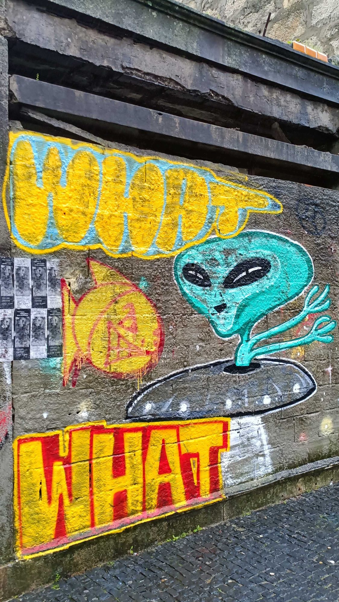 What - Alien et graffiti — Street art à Porto