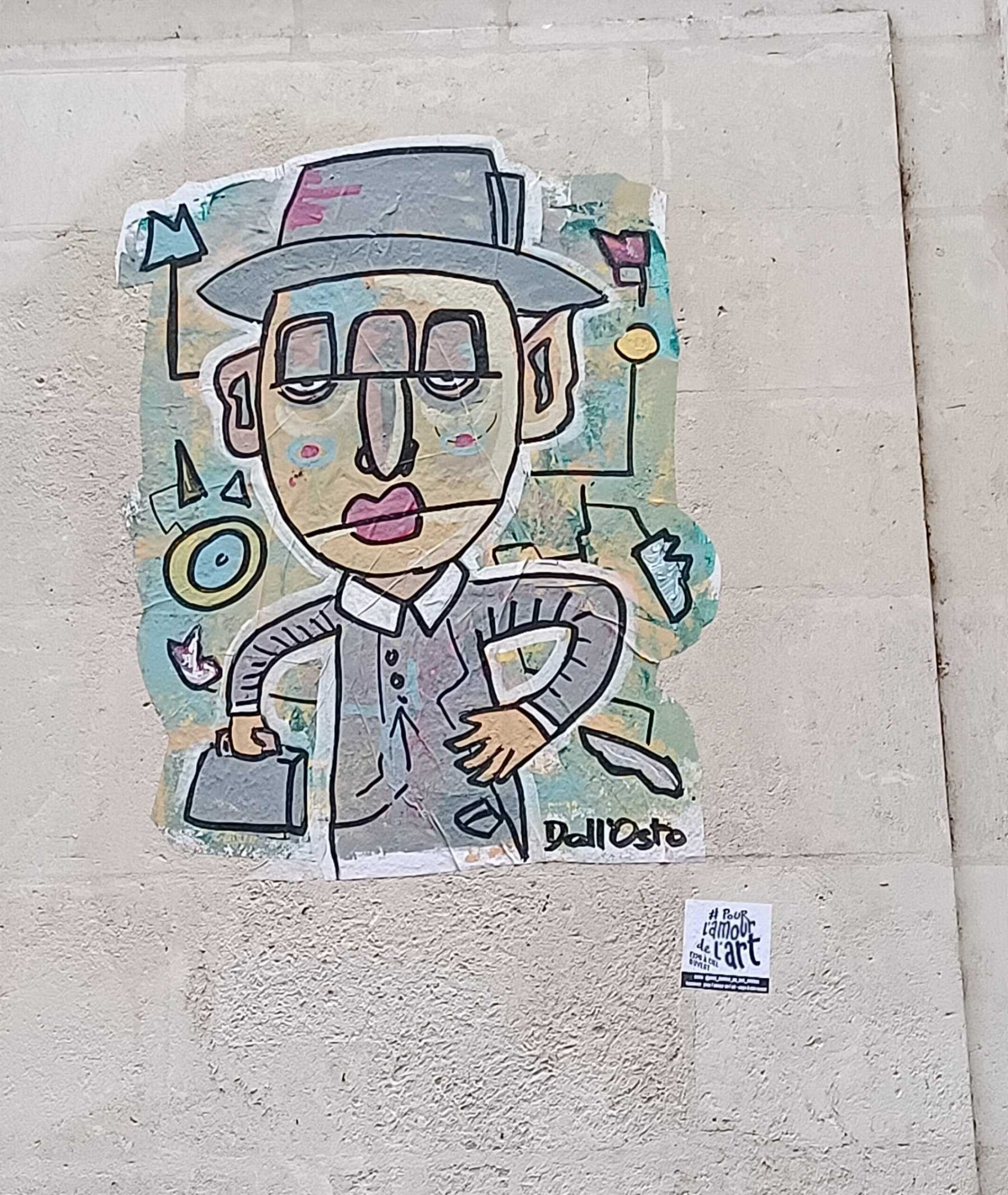 Cubist Hat Character by Dall'Osto — Street art in Nantes