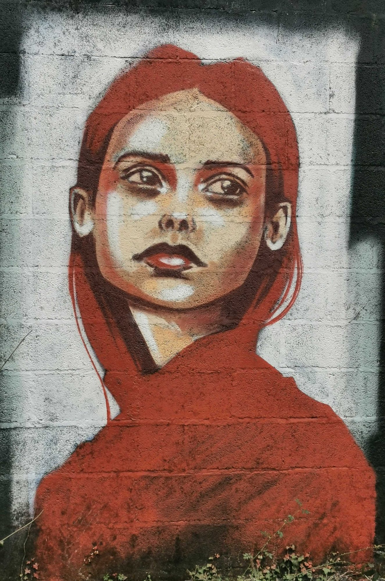 The Girl in the Red Hood — Street art by Jef in Saint-Nicolas-de-Redon