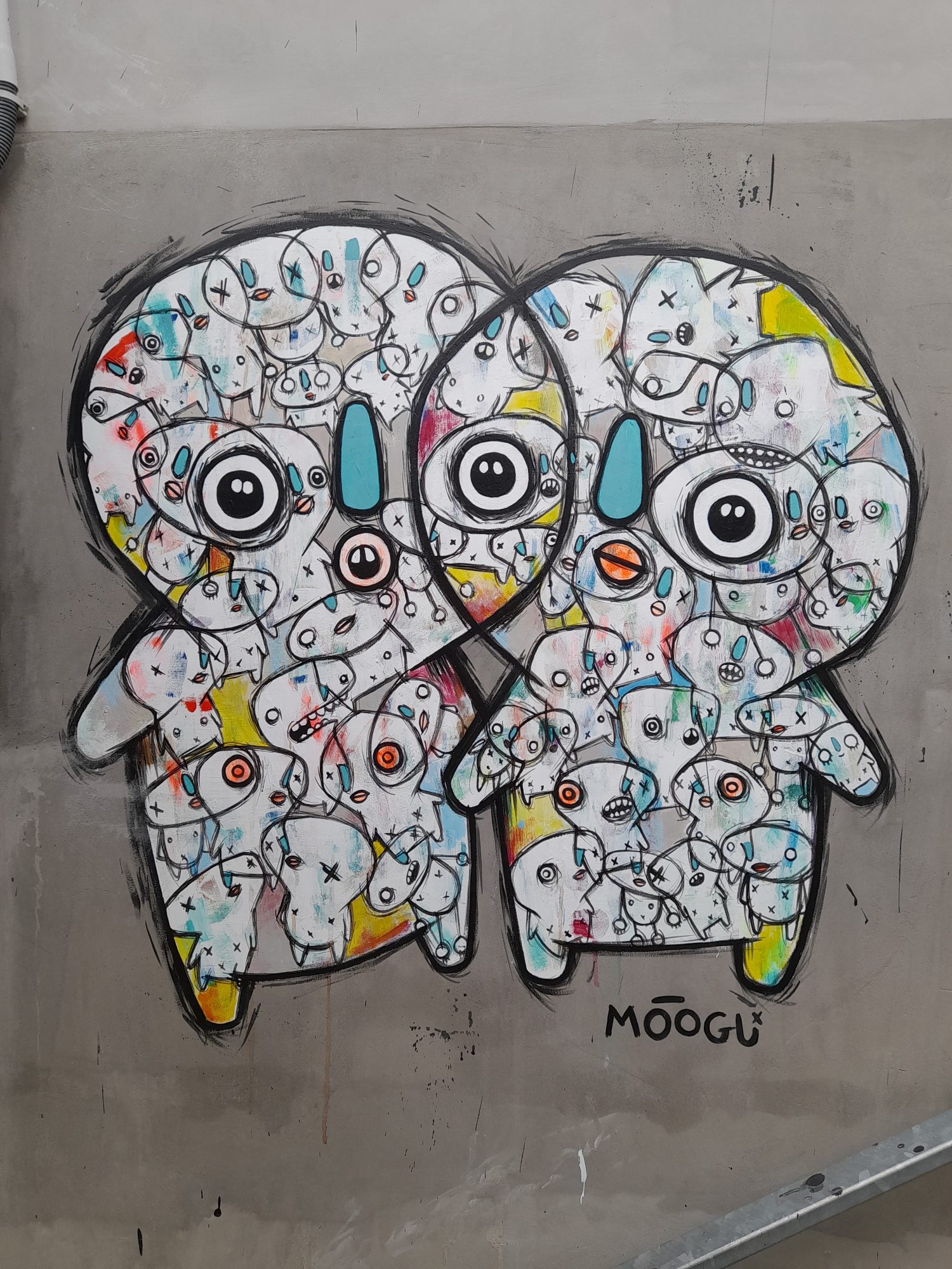 Two Figures Populated with Creatures, by Moogu — Street art in Roubaix