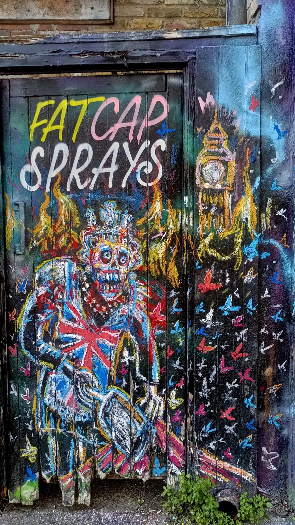Flaming Skeleton King — Street art in London