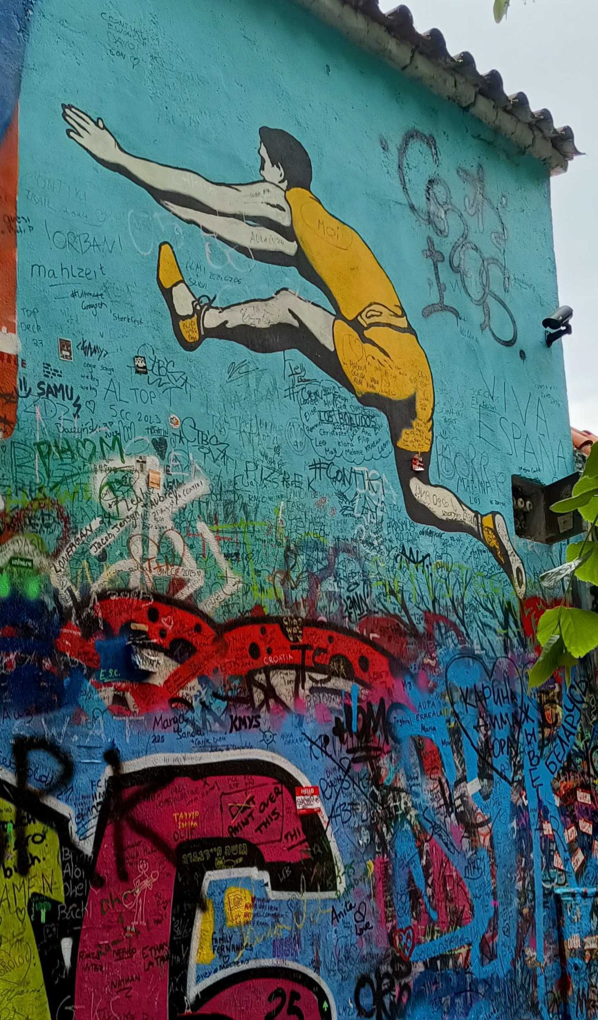 Flying Kick — Street art in Prague