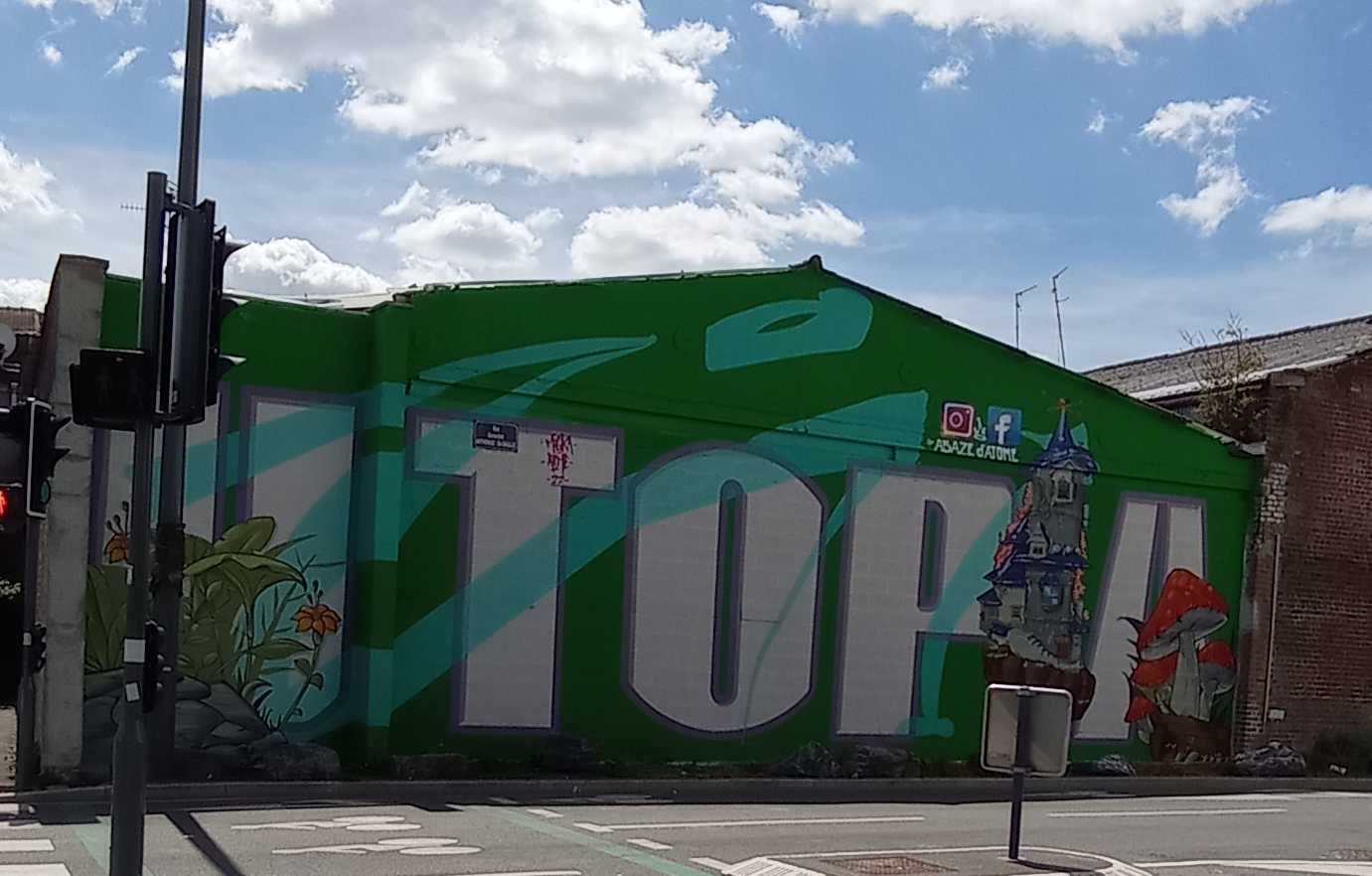 UTOPIA, the Green Corner Mural — Street art in Lille