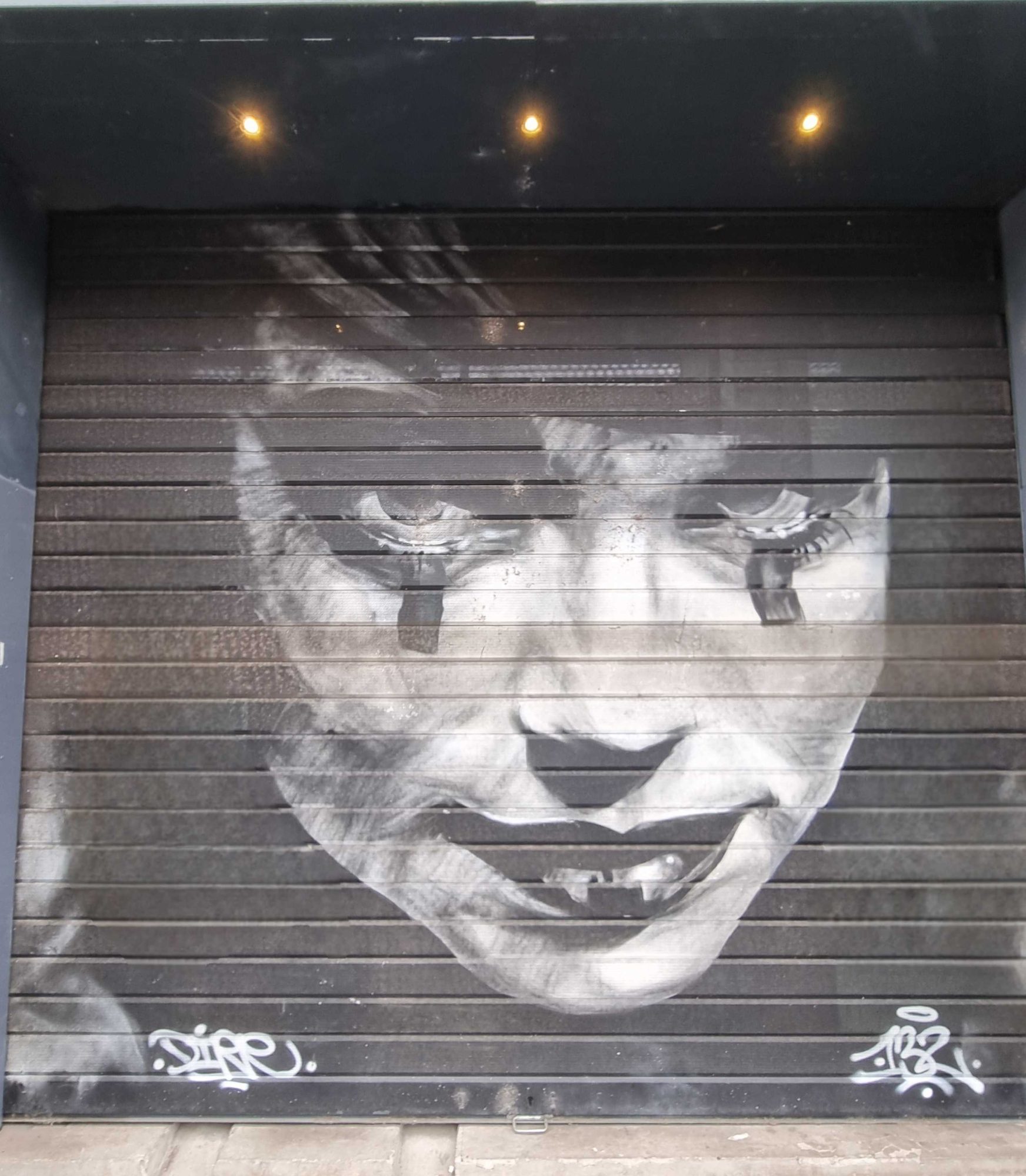 Monochrome Portrait on Rolling Shutter — Street art in Grenoble
